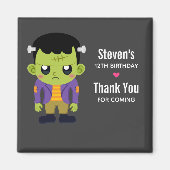 Green Frankenstein Monster Halloween Birthday Magneet (Voorkant)