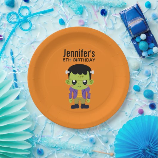 Green Frankenstein Monster Halloween Birthday Papieren Bordje (Feest)