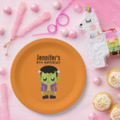 Green Frankenstein Monster Halloween Birthday Papieren Bordje (Feest)