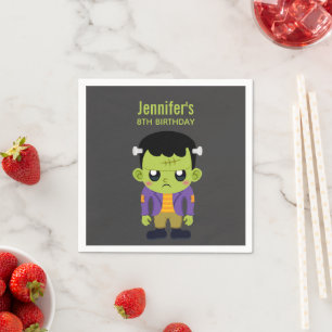 Green Frankenstein Monster Halloween Birthday Servet