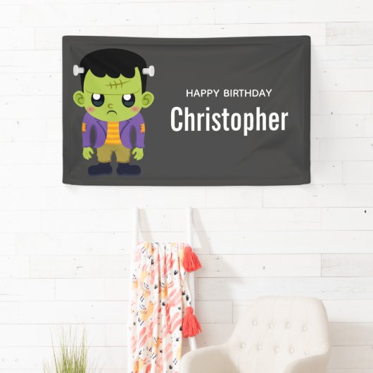 Green Frankenstein Monster Halloween Birthday Spandoek (Insitu)