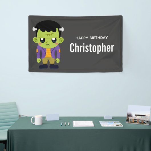 Green Frankenstein Monster Halloween Birthday Spandoek (Beurs)