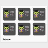 Green Frankenstein Monster Halloween Birthday Vierkante Sticker (Vel)