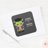 Green Frankenstein Monster Halloween Birthday Vierkante Sticker (Envelop)