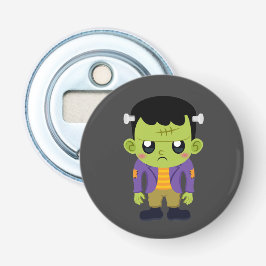Green Frankenstein Monster Halloween Button Flesopener