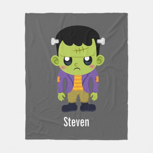 Green Frankenstein Monster Halloween Fleece Deken (Voorkant)