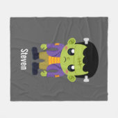 Green Frankenstein Monster Halloween Fleece Deken (Voorkant (Horizontaal))