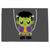Green Frankenstein Monster Halloween Groot Cadeauzakje (Voorkant)