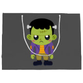 Green Frankenstein Monster Halloween Groot Cadeauzakje (Achterkant)
