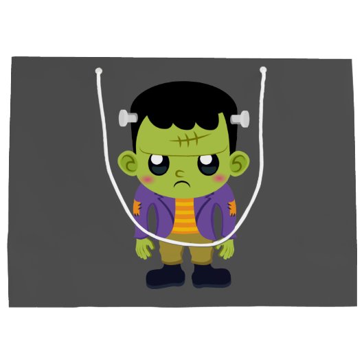 Green Frankenstein Monster Halloween Groot Cadeauzakje (Achterkant)