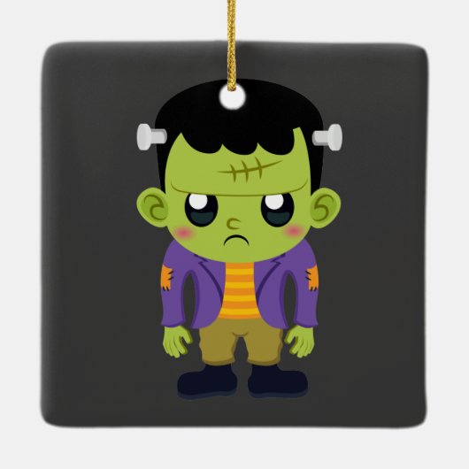 Green Frankenstein Monster Halloween Keramisch Ornament (Achterkant)