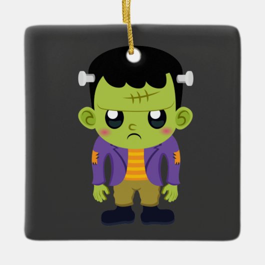 Green Frankenstein Monster Halloween Keramisch Ornament (Voorkant)