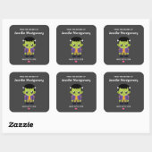Green Frankenstein Monster Halloween Kitchen Vierkante Sticker (Vel)