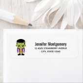 Green Frankenstein Monster Halloween Label (Insitu)