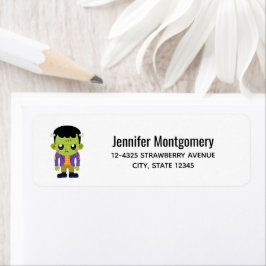 Green Frankenstein Monster Halloween Label