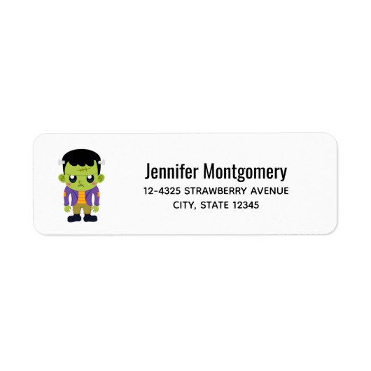 Green Frankenstein Monster Halloween Label (Voorkant)