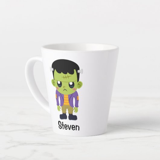 Green Frankenstein Monster Halloween Latte Mok (Linkerhoek)