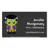 Green Frankenstein Monster Halloween Magnetisch Visitekaartje (Voorkant)