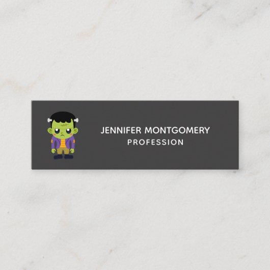 Green Frankenstein Monster Halloween Mini Business Mini Visitekaartje (Voorkant)