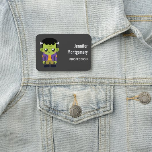 Green Frankenstein Monster Halloween Naamplaatje (In situ)