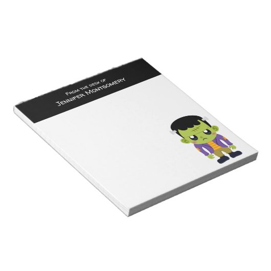 Green Frankenstein Monster Halloween Notitieblok (Schuin)