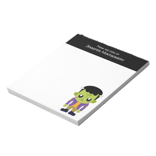 Green Frankenstein Monster Halloween Notitieblok (Linkerzijde)