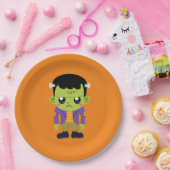 Green Frankenstein Monster Halloween Papieren Bordje (Feest)