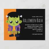 Green Frankenstein Monster Halloween Party Uitnodiging Briefkaart (Voorkant)