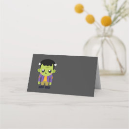 Green Frankenstein Monster Halloween Plaatskaartje