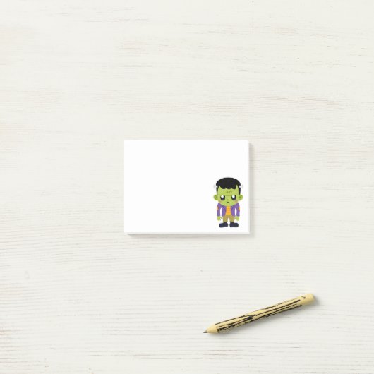 Green Frankenstein Monster Halloween Post-it® Notes (Op bureau)
