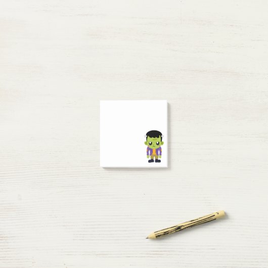 Green Frankenstein Monster Halloween Post-it® Notes (Op bureau)