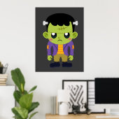 Green Frankenstein Monster Halloween Poster (Thuiskantoor)