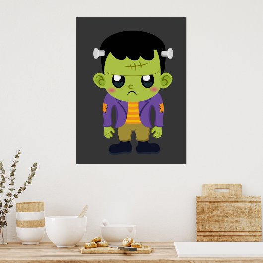 Green Frankenstein Monster Halloween Poster (Keuken)