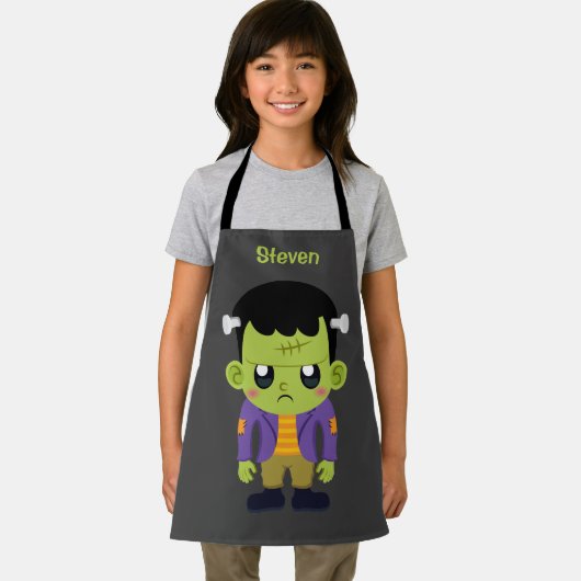 Green Frankenstein Monster Halloween Schort (Insitu)