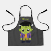 Green Frankenstein Monster Halloween Schort (Voorkant)