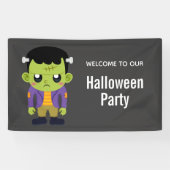Green Frankenstein Monster Halloween Spandoek (Horizontaal)
