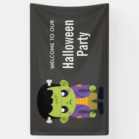 Green Frankenstein Monster Halloween Spandoek (Verticaal)