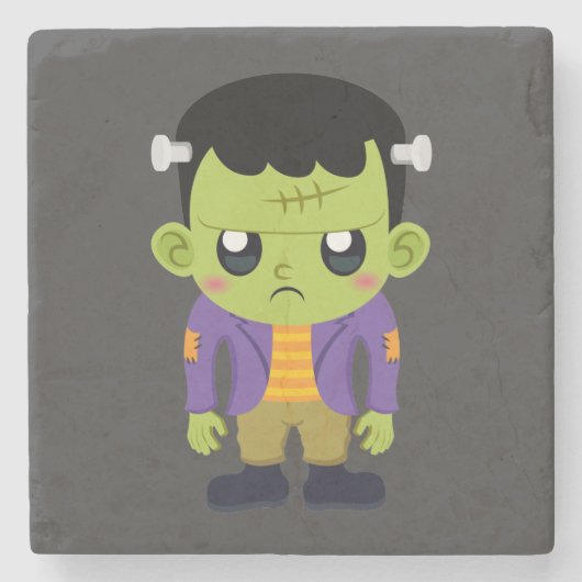 Green Frankenstein Monster Halloween Stenen Onderzetter (Voorkant)