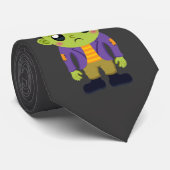 Green Frankenstein Monster Halloween Stropdas (Opgerold)