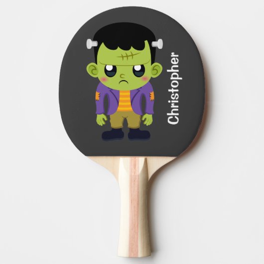 Green Frankenstein Monster Halloween Tafeltennisbatje (Voorkant)