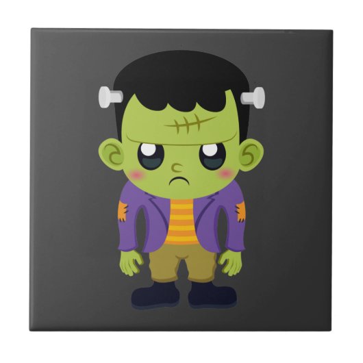 Green Frankenstein Monster Halloween Tegeltje (Voorkant)