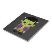 Green Frankenstein Monster Halloween Tegeltje (Zijkant)