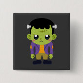 Green Frankenstein Monster Halloween Vierkante Button 5,1 Cm (Voorkant)