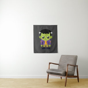 Green Frankenstein Monster Halloween Wandkleed