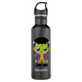 Green Frankenstein Monster Halloween Waterfles (Voorkant)