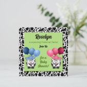 Green Fraternal Twins Baby shower Kaart (Staand voorkant)