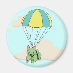 Green French Bulldog Umbrella Fun Magnet