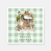 Green French Cafe Vrijgezellenfeest Servet (Voorkant)