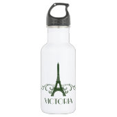 Green French Flourish Waterfles (Voorkant)