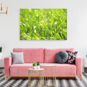 Green Fresh Morning Grass Canvas Afdruk (Insitu (Woonkamer))
